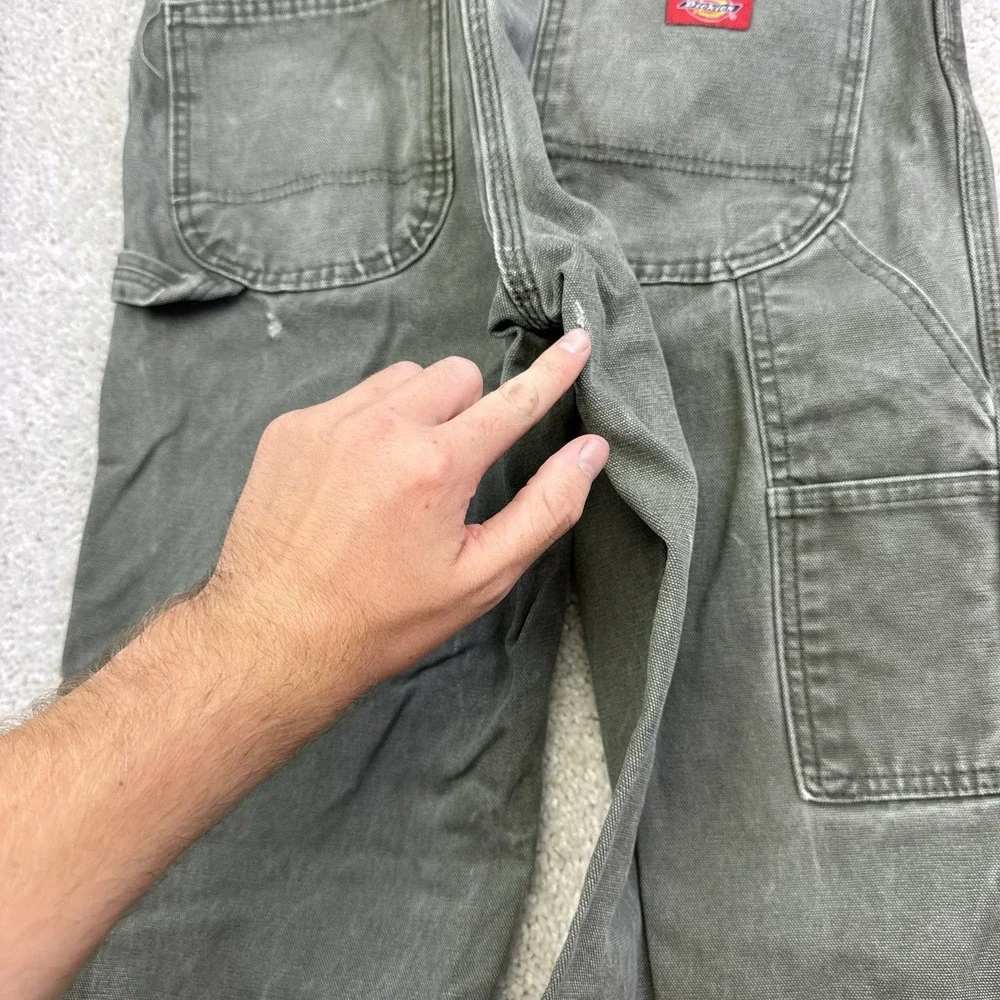 Y2K Distressed Dickies Carpenter Pants Green Size 30x31 Workwear Grunge Skater